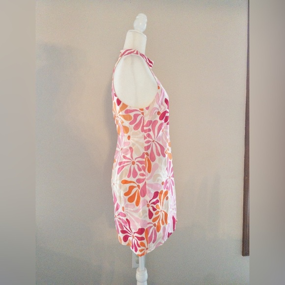 NEW Anthropologie Hutch Jones Halter Mini Dress Floral Orange Retro 70s Pink - Picture 9 of 10